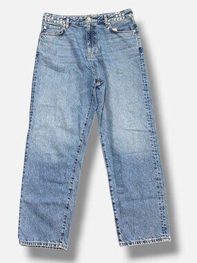 AG Jeans Women's Blue Rian Super High Rise Straight Jeans Size 31